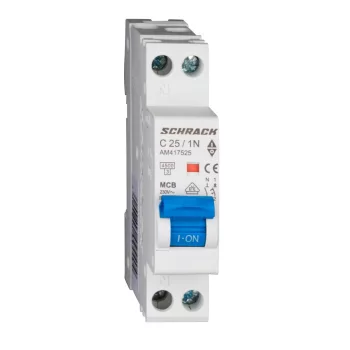   SCHRACK - Kismegszakító AMPARO 4,5kA, C 25A, 1+N, 1KE - AM417525--