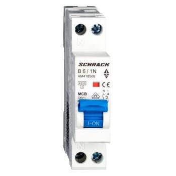   SCHRACK - Kismegszakító AMPARO 4,5kA, B 6A, 1+N, 1KE - AM418506--