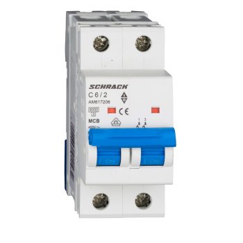   SCHRACK - Kismegszakító AMPARO 6kA, C 6A, 2 pólusú - AM617206--