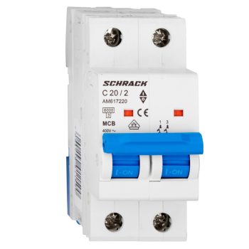   SCHRACK - Kismegszakító AMPARO 6kA, C 20A, 2 pólusú - AM617220--
