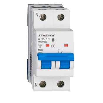   SCHRACK - Kismegszakító AMPARO 6kA, C 32A, 1+N - AM617632--