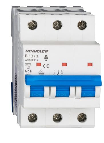 SCHRACK - AM618313 Kismegszakító AMPARO 6kA, B 13A, 3 pólusú