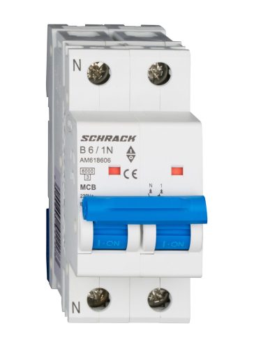 SCHRACK - AM618606 Kismegszakító AMPARO 6kA, B 6A, 1+N