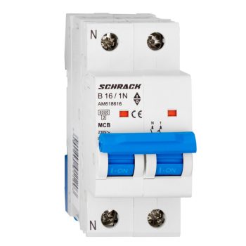   SCHRACK - Kismegszakító AMPARO 6kA, B 16A, 1+N - AM618616--