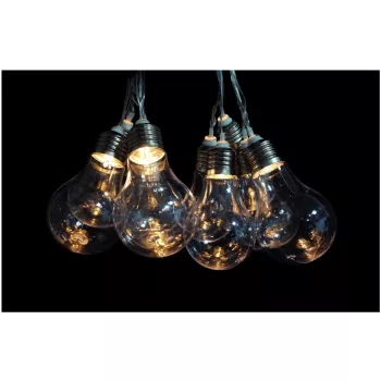   Avide Kültéri Szolár Füzér 5m, Átlátszó Kábel, 10 Globe, WW IP44