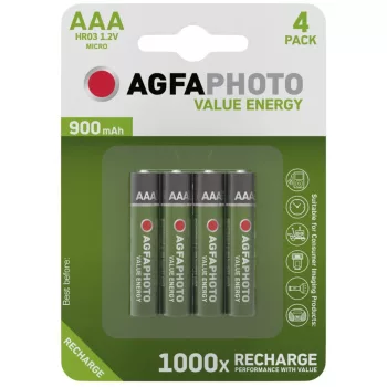   AgfaPhoto Akkumulátor Mikro 900mAh B4, AAA, HR03, 1,2V, 0 - 45°C 900mAh