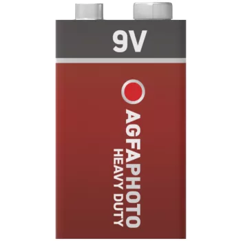  AgfaPhoto Heavy Duty Féltartós 9V Elem B1, 9V, 6R6, MN1604, 1604G, 9V, -15°C to 55°C