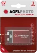 AgfaPhoto Heavy Duty Féltartós 9V Elem B1, 9V, 6R6, MN1604, 1604G, 9V, -15°C to 55°C