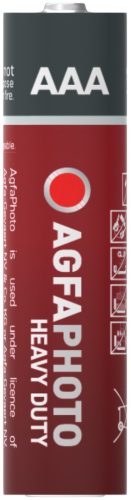 AgfaPhoto Heavy Duty Féltartós Mikro Elem AAA B4, AAA, R03, SUM4, MN2400, 24G, 1,5V, -15°C to 55°C