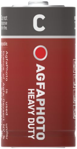 AgfaPhoto Heavy Duty Féltartós Baby Elem C B2, C, R14, MN1400, 14G, SUM2, 1,5V, -15°C to 55°C