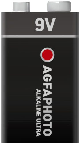 AgfaPhoto Ultra Alkáli 9V Elem B1, 9V, 6LR6, MN1604, K9V, 6LR61/9V, 6AM-6, 4022, E-Bl, 9V, -15°C to 55°C