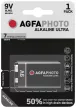 AgfaPhoto Ultra Alkáli 9V Elem B1, 9V, 6LR6, MN1604, K9V, 6LR61/9V, 6AM-6, 4022, E-Bl, 9V, -15°C to 55°C