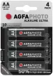 AgfaPhoto Ultra Alkáli Ceruza Elem AA B4, AA, LR6, MN1500, KAA, LR6/M, AM3, 4006, Mignon, 1,5V, -15°C to 55°C