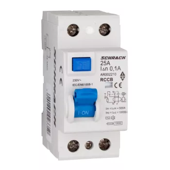  SCHRACK - Hibaáram kapcsoló AMPARO 10kA 25A, 2 pólusú, 100mA, AC - AR002210--