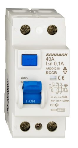 SCHRACK-AR004210 Hibaáram kapcsoló AMPARO 10kA 40A, 2 pólusú, 100mA, AC
