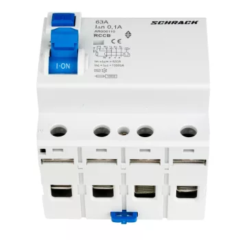   SCHRACK - Hibaáram kapcsoló AMPARO 10kA 63A, 4 pólusú, 100mA, AC - AR006110--