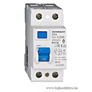   SCHRACK - Hibaáram kapcsoló AMPARO 10kA 25A, 2 pólusú, 30mA, A - AR052203--