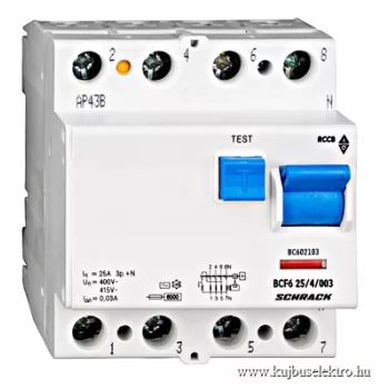   SCHRACK - Hibaáram kapcsoló AMPARO 10kA 40A, 4 pólusú, 30mA, A - AR054103--