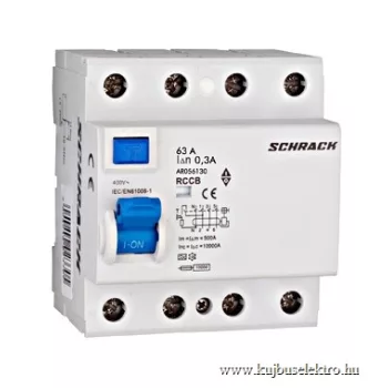   SCHRACK - Hibaáram kapcsoló AMPARO 10kA 63A, 4 pólusú, 300mA, A - AR056130--