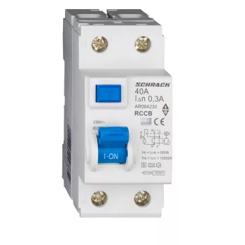   SCHRACK - Hibaáram kapcsoló AMPARO 10kA 40A, 2 pólusú, 300mA, S/A - AR064230--