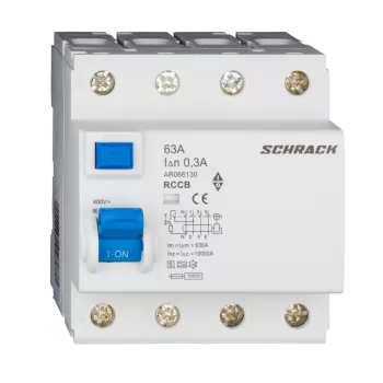   SCHRACK - Hibaáram kapcsoló AMPARO 10kA 63A, 4 pólusú, 300mA, S/A - AR066130--