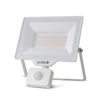   Avide LED Opál Reflektor Slim SMD 30W NW 4000K Mozgásérzékelős PIR Fehér