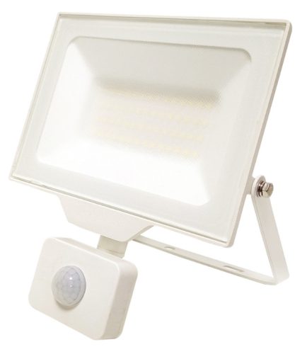 Avide LED Opál Reflektor Slim SMD 50W NW 4000K Mozgásérzékelős PIR Fehér
