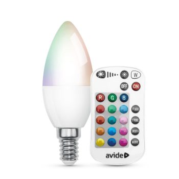   Avide Smart LED Candle 4.9W RGB+W 2700K IR Távirányítóval