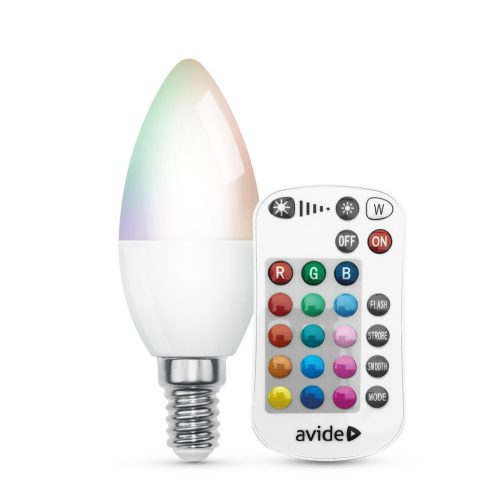Avide Smart LED Candle 4.9W RGB+W 2700K IR Távirányítóval