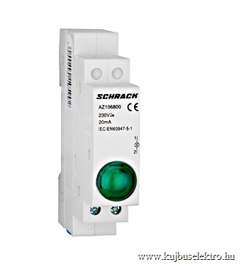 SCHRACK-AZ106800 Jelzőlámpa LED-del AMPARO, zöld, 230V AC