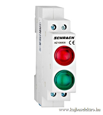 SCHRACK-AZ106808 Jelzőlámpa LED-del AMPARO, piros/zöld, 230V AC