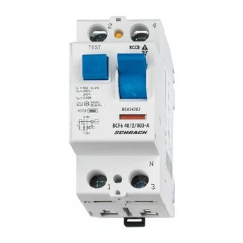   SCHRACK - Hibaáramkapcsoló 6kA, 40A, 2 pólusú, 300mA, A - BC654230--