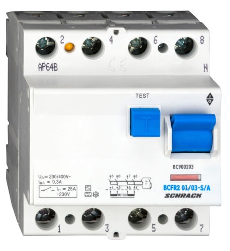 SCHRACK-BC900203 Hibaáramkapcsoló 300mA, W2/150 áramváltóhoz, A