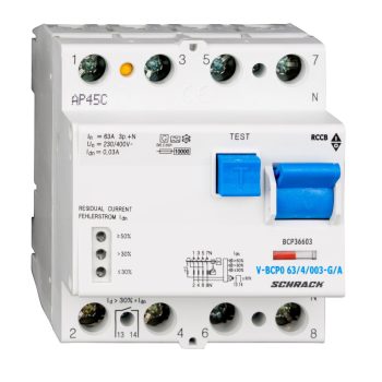   SCHRACK - Hibaáramkapcsoló PRIORI 10kA/63A/4p/30mA, G/A - BCP36603--