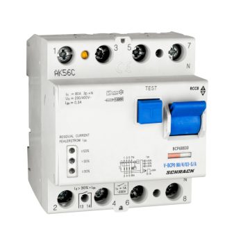   SCHRACK - Hibaáramkapcsoló PRIORI 10kA/80A/4p/300mA, S/A - BCP68830--