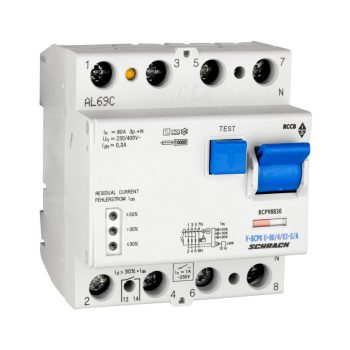   SCHRACK - Hibaáramkapcsoló PRIORI 10kA/80A/4p/300mA, U/S/A - BCP98830--