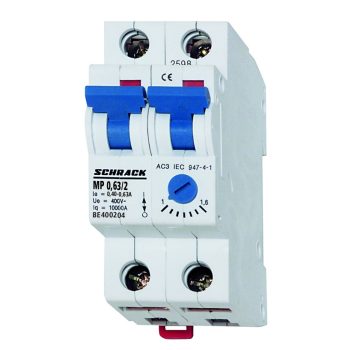   SCHRACK - Motorvédőkapcsoló 0,40-0,63A, 2 pólusú, 2KE - BE400204--