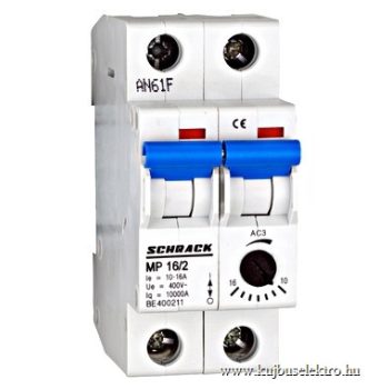   SCHRACK - Motorvédőkapcsoló 1,0-1,6A, 2 pólusú, 2KE - BE400206--