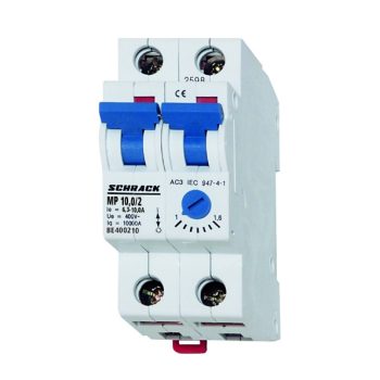  SCHRACK - Motorvédőkapcsoló 6,3-10,0A, 2 pólusú, 2KE - BE400210--