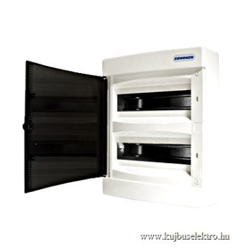   SCHRACK - Falonkívüli kiselosztó 2 soros, 24KE, átlátszó ajtó - BK080102--