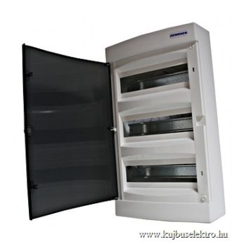   SCHRACK - Falonkívüli kiselosztó 3 soros, 36KE, átlátszó ajtó - BK080103--