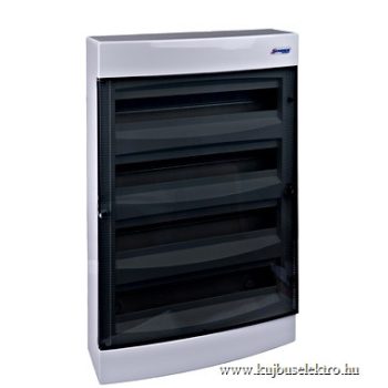   SCHRACK - Falonkívüli kiselosztó 4-soros, 72KE, átlátszó ajtó - BK080108--