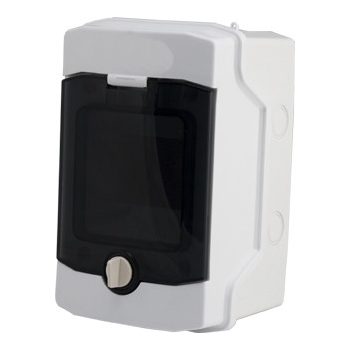   SCHRACK - Falonkívüli kiselosztó 1 soros, 4KE, átlátszó ajtó, IP65 - BK080200--