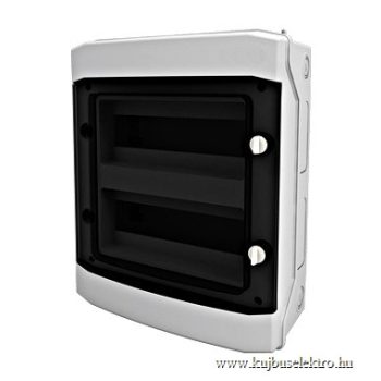   SCHRACK - Falonkívüli kiselosztó 2 soros, 24KE, átlátszó ajtó, IP65 - BK080203--