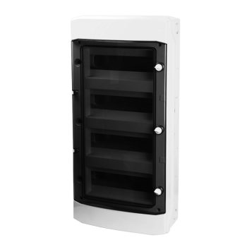   SCHRACK - Falonkívüli kiselosztó 4 soros, 48KE, átlátszó ajtó, IP65 - BK080205--