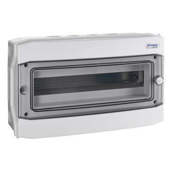   SCHRACK - Falonkívüli kiselosztó 1 soros, 18KE, átlátszó ajtó, IP65 - BK080206--