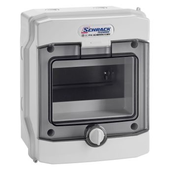   SCHRACK - Falonkívüli kiselosztó 1 soros, 6KE, IP65, átlátszó ajtó - BK080207--
