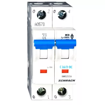   SCHRACK - Egyenáramú kismegszakító, C 16A 2 pólus, 7,5kA - BM015216--