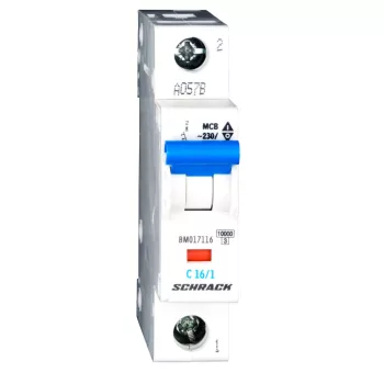   SCHRACK - Kismegszakító, C 16A, 1 pólusú, 10kA - BM017116--