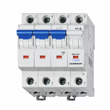 SCHRACK - Kismegszakító, C 63A, 3+N, 10kA - BM017863--